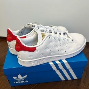 Adidas FZ6370 Women Originals Stan Smith shoes White/ Red Sneakers Size 6